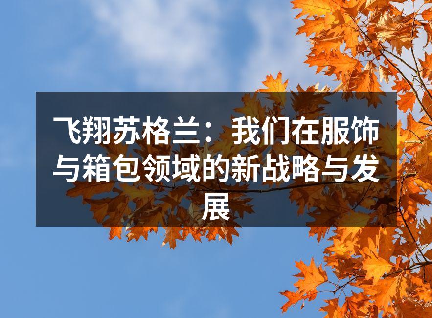 全新设计的飞翔苏格兰箱包